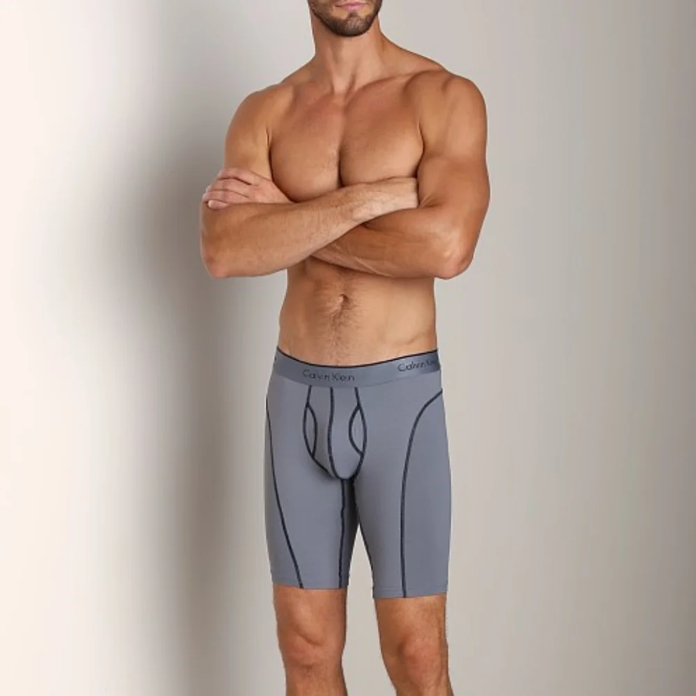 Men's Calvin Klein Athletic Cycle Short Boxers Briefs Gray U1736 Large